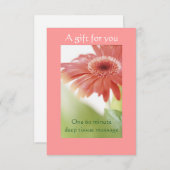 Roze Gerbera Daisy Gift Certificate (Voorkant / Achterkant)