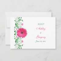 Roze Gerbera Daisy Green Bloemen Beantwoorden Kaar