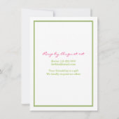 Roze Gerbera Daisy Green Ribbon 30th Birthday Kaart (Achterkant)