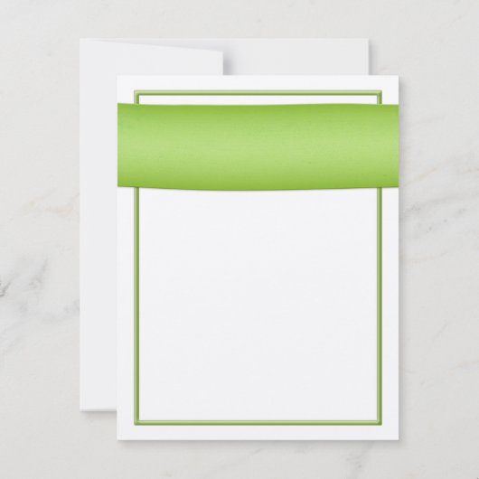 Roze Gerbera Daisy Green Ribbon Wedding RSVP (Achterkant)