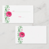 Roze Gerbera Daisy Green Wedding Place Card Plaatskaartje (Voorkant / Achterkant)