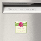 Roze Gerbera Daisy Monogram Magnet (Insitu (Vaatwasser))