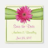  Roze Gerbera Daisy Monogram Magnet (Voorkant)