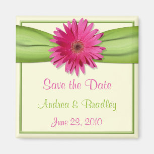 Roze Gerbera Daisy Monogram Magnet