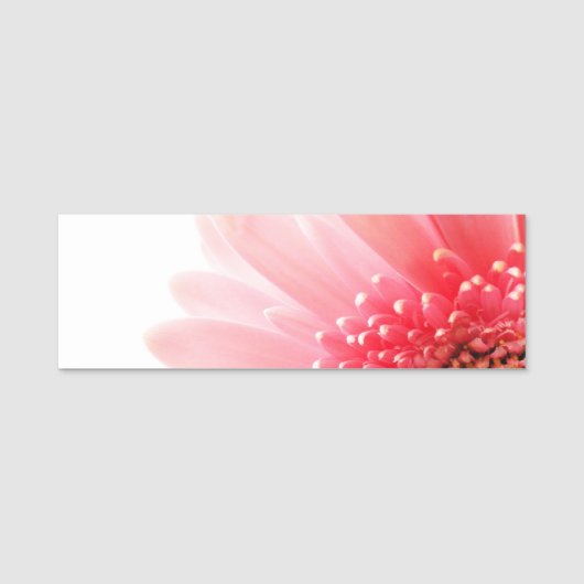 Roze Gerbera Daisy Naamplaatje (Voorkant)