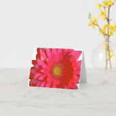 Roze Gerbera Daisy Note Card Kaart (Gele Bloem)
