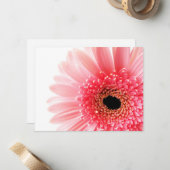 Roze Gerbera Daisy Notitiekaartje (Voorkant / Achterkant in situ)