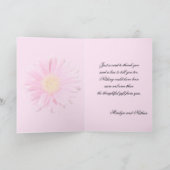 Roze Gerbera Daisy op zwarte kaart (Binnen)