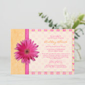 Roze Gerbera Daisy Oranje Bridal Shower Kaart (Staand voorkant)