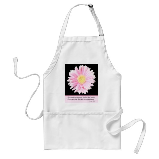 Roze Gerbera Daisy over Schort (Voorkant)
