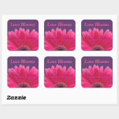 Roze Gerbera Daisy Paarse bruiloft Sticker (Vel)