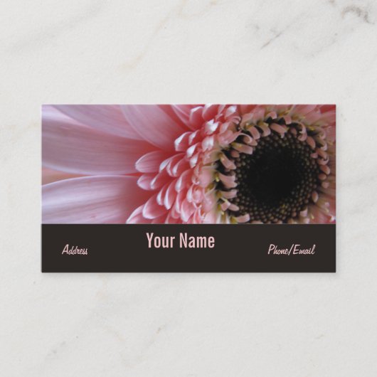 Roze Gerbera Daisy Personal Visitekaartje (Voorkant)
