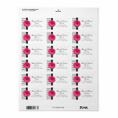 Roze Gerbera Daisy Polka Dot Weddenschap Etiket (Full Sheet)
