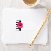 Roze Gerbera Daisy Polka Dot Wedding Blank Adres Etiket (Insitu)