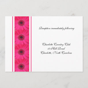 Roze Gerbera Daisy Receptie Huwelijksuitnodiging Kaart