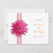  Roze Gerbera Daisy Response Kaart (Voorkant)