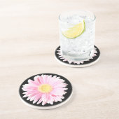Roze Gerbera Daisy Sandstone Onderzetter (Zijkant)