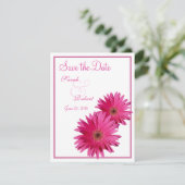 Roze Gerbera Daisy Save the Date Kaart (Staand voorkant)