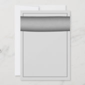 Roze Gerbera Daisy Silver Gray Ribbon Uitnodiging (Achterkant)