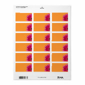 Roze Gerbera Daisy Sinaasappel Bruiloft Blank Adre Etiket (Full Sheet)