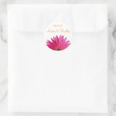Roze Gerbera Daisy Sinaasappel Gepersonaliseerde b Ronde Sticker (Tas)