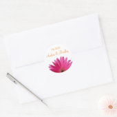 Roze Gerbera Daisy Sinaasappel Gepersonaliseerde b Ronde Sticker (Envelop)
