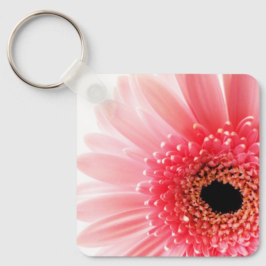 Roze Gerbera Daisy Sleutelhanger (Voorkant)