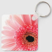 Roze Gerbera Daisy Sleutelhanger (Achterkant)