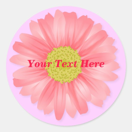 Roze Gerbera Daisy  Sticker (Voorkant)