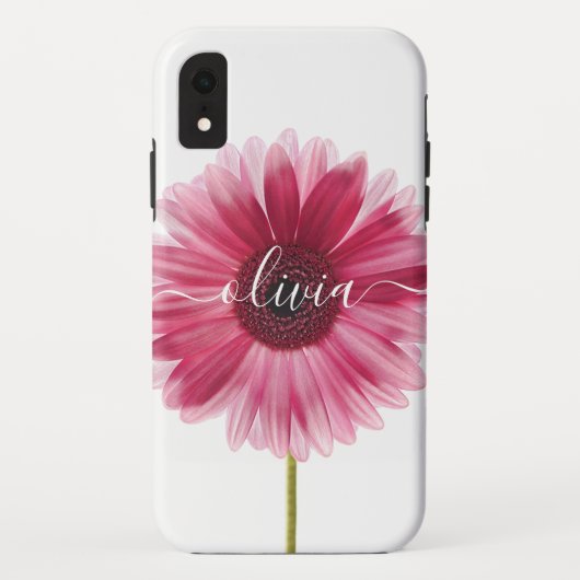 Roze Gerbera Daisy Stoere Apple iPhone XR Hoesje (Achterkant)