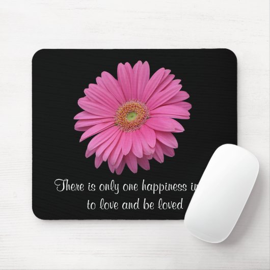 Roze Gerbera Daisy to Love and be Loving Mousepad Muismat (Met muis)