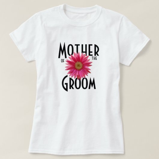 Roze Gerbera Daisy / Trouwen T-shirt (Design voorkant)