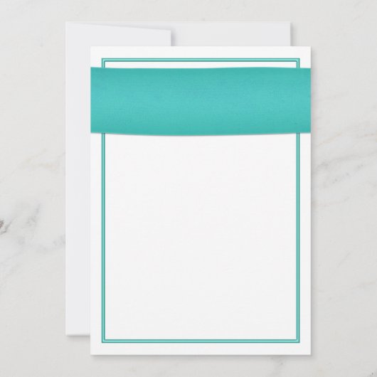 Roze Gerbera Daisy Turquoise Wedding Invitation Kaart (Achterkant)