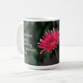 Roze Gerbera Daisy w/ Scriptversie Verse Koffiemok (Voorkant links)