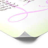 Roze Gerbera Daisy Wedding Guest Seating Chart Poster (Hoek)