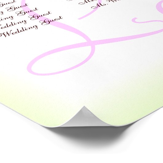 Roze Gerbera Daisy Wedding Guest Seating Chart Poster (Hoek)