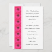 Roze Gerbera Daisy Wedding Invitation Kaart (Voorkant)