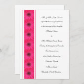 Roze Gerbera Daisy Wedding Invitation Kaart (Voorkant / Achterkant)