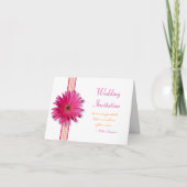 Roze Gerbera Daisy Wedding Kaart (Voorkant)