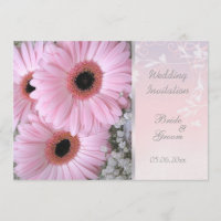 Roze Gerbera daisy Wedding Uitnodiging