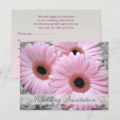 Roze Gerbera daisy Wedding Uitnodiging (Voorkant / Achterkant)