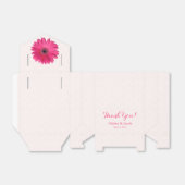 Roze Gerbera Daisy Wit Kant Bruiloft Dank u Bedankdoosjes (Uitgevouwen)