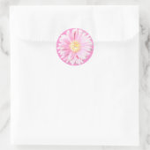 Roze Gerbera Envelope Seal (optionele achtergrond) Ronde Sticker (Tas)