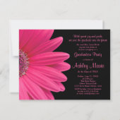 Roze Gerbera Foto Afstuderen Uitnodigen Kaart (Achterkant)