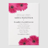 Roze Gerbera Gerber Daisy Flower Wedding Vellum Uitnodigingen (Voorkant)