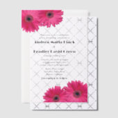 Roze Gerbera Gerber Daisy Flower Wedding Vellum Uitnodigingen (Offset (Uitnodiging))