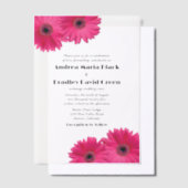 Roze Gerbera Gerber Daisy Flower Wedding Vellum Uitnodigingen (Offset)
