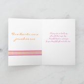 Roze Gerbera Gerbera Schotland Huwelijksfoto Bedan Bedankkaart (Binnen)