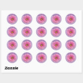 Roze Gerbera Happy Birthday sticker (Vel)