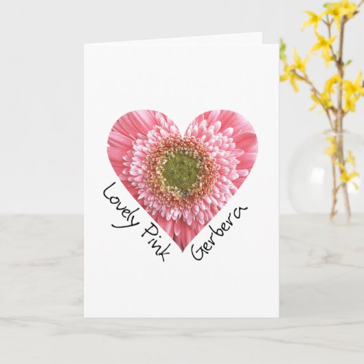 Roze gerbera - Harde vorm Kaart (Gele Bloem)